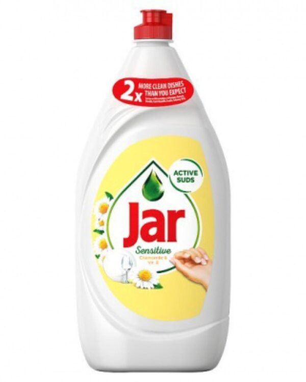 JAR na nádobí 900ml Sensitive Heřmánek Jar na nádobí Sensitive Heřmánek díky svému účinnému složení umyje hodně mastného nádobí. Jar je koncentrovaný