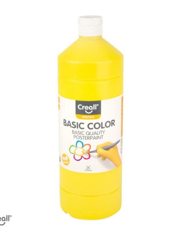 Barvy temperové CREALL 1l světle žlutá Kvalitní temperové barvy vyrobené v Holandsku. Ekonomické balení šetří náklady i místo uložení. Ideální pro výtvarnou činnost dětí ve školách