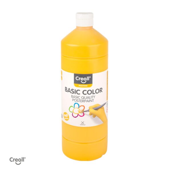Barvy temperové CREALL 1l tmavě žlutá Kvalitní temperové barvy vyrobené v Holandsku. Ekonomické balení šetří náklady i místo uložení. Ideální pro výtvarnou činnost dětí ve školách