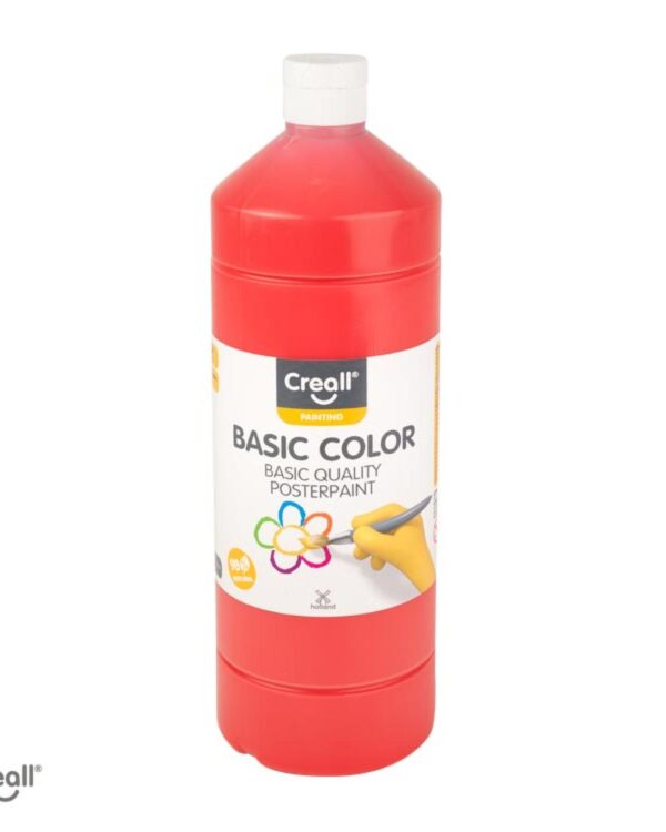 Barvy temperové CREALL 1l světle červená Kvalitní temperové barvy vyrobené v Holandsku. Ekonomické balení šetří náklady i místo uložení. Ideální pro výtvarnou činnost dětí ve školách