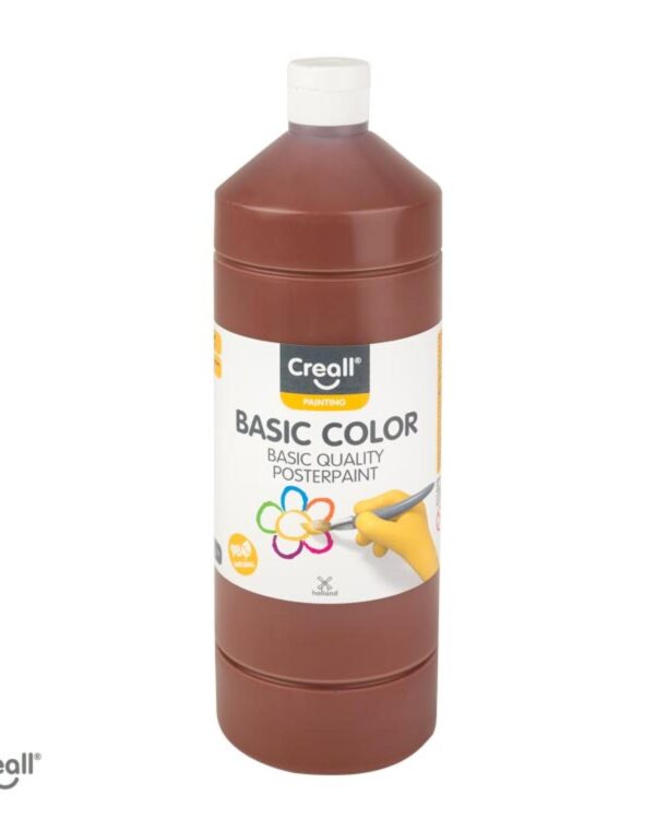 Barvy temperové CREALL 1l tmavě hnědá Kvalitní temperové barvy vyrobené v Holandsku. Ekonomické balení šetří náklady i místo uložení. Ideální pro výtvarnou činnost dětí ve školách