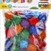 Pompony-plyšové mix barev glittrové 30mm/50ks Heboučké