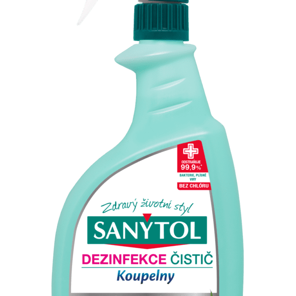 Sanytol Professional dezinfekce na koupelny 750ml Dezinfekce ve spreji na koupelny SANYTOL Professional účinně odstraňuje mýdla a vodního kamene v koupelně. Díky trojímu účinku - bakteriálnímu