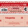 Vstupenky bločkové ET300 1-100 Bločkové vstupenky ET300. Každý list má 3 vzájemně oddělitelné části s perforací pro snadnější odtržení. Číselná řada 1-100.