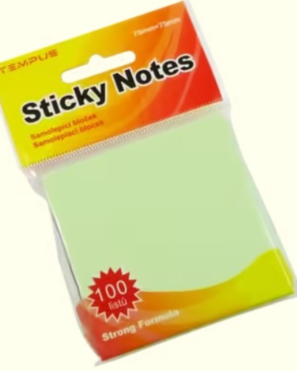 Lepicí blok Y 75x75/100l pastelová zelená Samolepicí bloček Y v jemné pastelově zelené. Vhodné pro zanechání vzkazů a připomínek. 