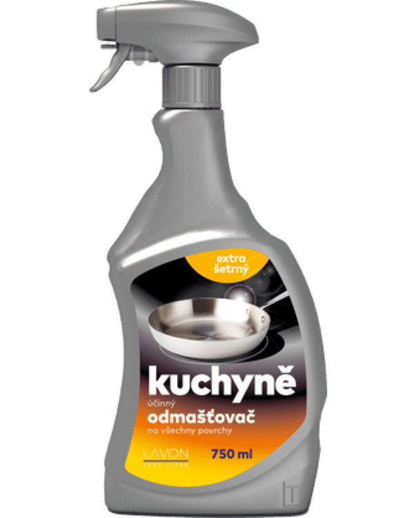LAVON odmašťovač s rozprašovačem KUCHYNĚ 750 ml LAVON kuchyně 750 ml je extra šetrný odmašťovač na všechny povrchy v kuchyni i na ostatní nenasákavé plochy. Pro snadné a vysoce účinné odstranění nečistot