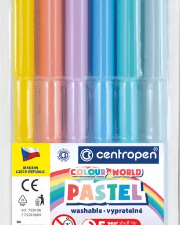 Popisovač Centropen 7550/6ks pastelové barvy Centropen COLOUR WORLD 7750 je barevný značkovač