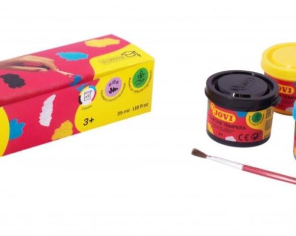 Temperové barvy JOVI 5x35ml různé barvy + štětec - 505 Kvašová tempera je k dispozici ve fantastické škále zábavných