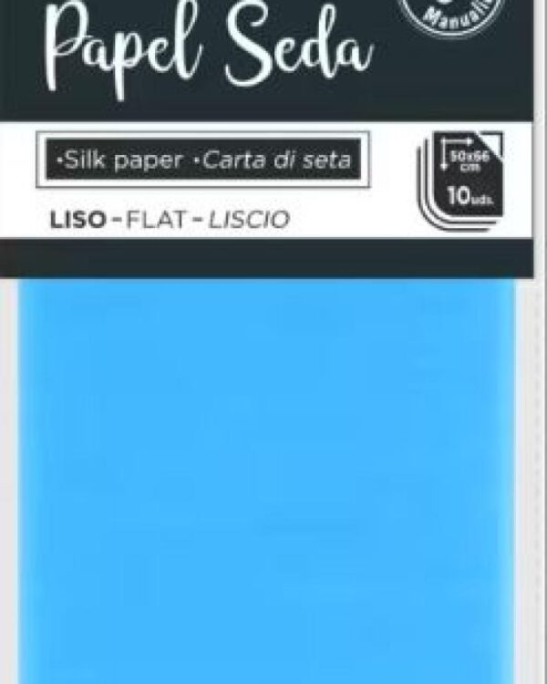 Hedvábný papír 17g sv. modrý 50x66/10 listů Hedvábný papír je jemný papír o gramáži 17g/m2 vhodný jako výplň do krabiček