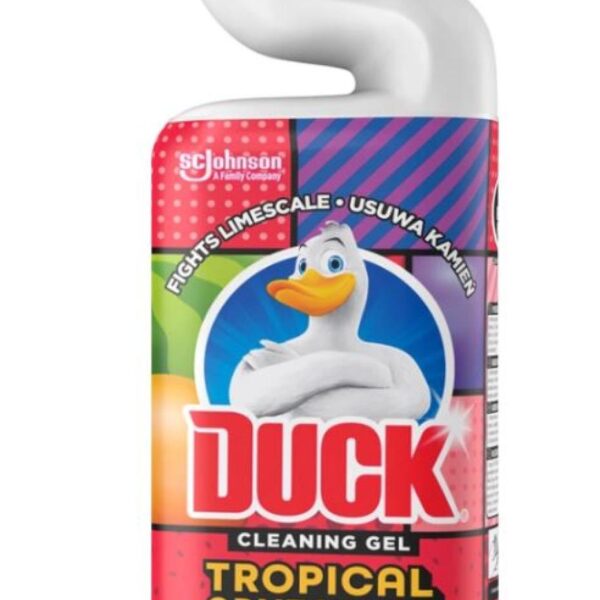 WC Duck tekutý gel 750ml Tropical Čisticí tekutý gel Duck Tropical na WC mísu s příjemnou květinovou vůní. Kompletní čištění WC mísy