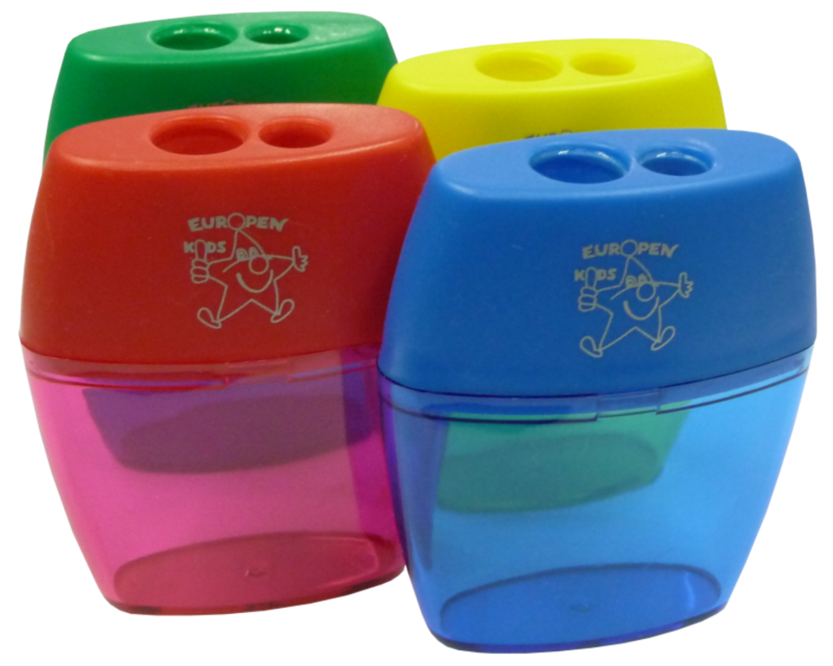 Ořezávátko Europen KIDS DUO se zásobníkem na 2 tužky Ořezávátko Europen KIDS DUO se zásobníkem na 2 tužky Ořezávejte 2x rychleji!