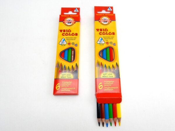 Pastelky 3131 trojhranné Koh-i-noor 6ks Pastelky 3131 trojhranné Koh-i-noor 6ks Ergonomické tenké pastelky 7mm s trojhranným řešením úchopu. Jsou určeny jak pro školáky tak i děti předškolního věku. Tyto tužky získávají stále větší oblibu.Tužka je vhodná pro dyslektiky a dysgrafiky