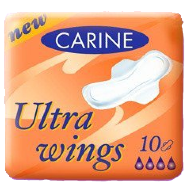 Dámské vložky Carine ultra s křidélky 9ks Dámské hygienické vložky Carine Ultra Wings s křidélky. Ultra tenké jednotlivě balené vložky s křidélky s vysokou absorpční schopností.