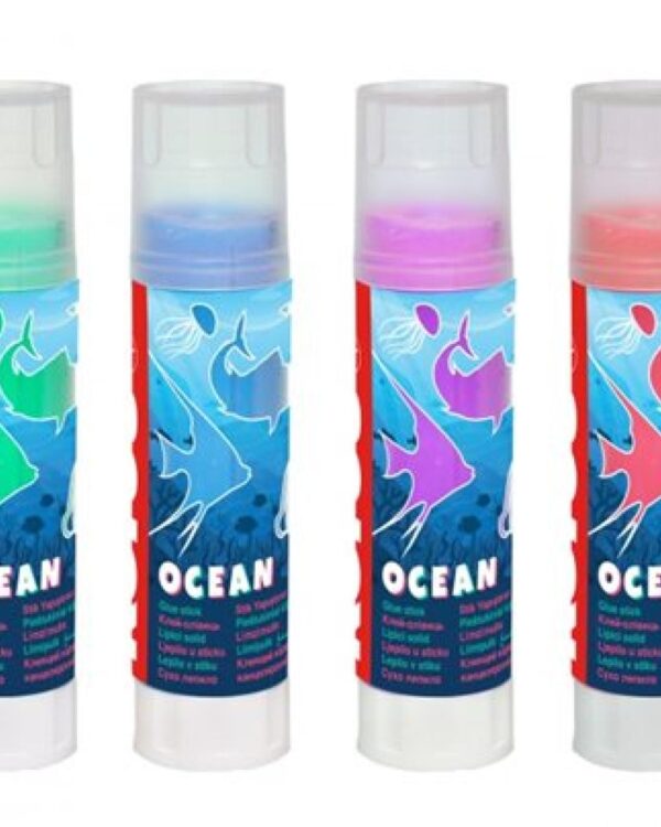 Lepidlo KORES tuhé 20g barevný transparentní mix Tuhá lepicí tyčinka KORES v exkluzivní designové edici Ocean pro univerzální použití doma