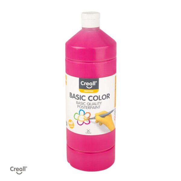 Barvy temperové CREALL 1l tmavě růžová Kvalitní temperové barvy vyrobené v Holandsku. Ekonomické balení šetří náklady i místo uložení. Ideální pro výtvarnou činnost dětí ve školách