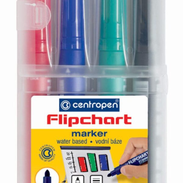Značkovač Centropen Flipchart 8550/4ks - značkovač je určen pro psaní na papír