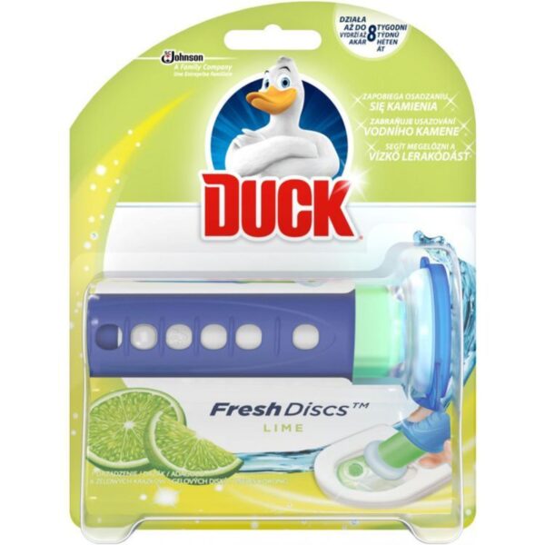 WC závěs Duck pistole kytičky 36ml WC bodový blok DUCK čistič WC Fresh Discs je na trhu první náhradou za klasické WC závěsy. Se složením náplně 5v1 budete jistě velmi spokojení. Aktivně bojuje proti usazeninám vodního kamene