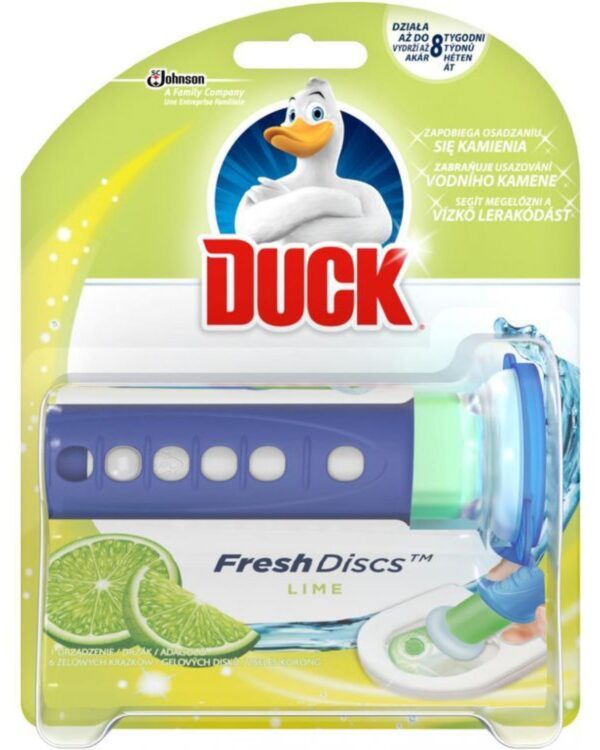 WC závěs Duck pistole kytičky 36ml WC bodový blok DUCK čistič WC Fresh Discs je na trhu první náhradou za klasické WC závěsy. Se složením náplně 5v1 budete jistě velmi spokojení. Aktivně bojuje proti usazeninám vodního kamene