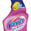 Vanish na skvrny Oxi Action růžový 500ml s rozprašovačem Odstraňovač skvrn ve spreji Vanish Oxi Action dokonale odstraňuje mastnotu i odolné nečistoty a zanechává čistotou zářící prádlo. Ikonický prostředek si poradí se všemi těžko odstranitelnými skvrnami. Snadno zlikviduje odolné skvrny od různých druhů jídla