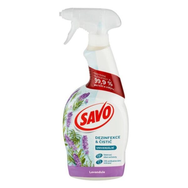 Savo dezinfekce bez chloru antibakteriální s rozprašovačem 700ml Savo Antibakteriální sprej je ideální pro každodenní dezinfekci a tím pomáhá chránit Váš domov a rodinu před bakteriemi a alergeny. Složení bez chloru nejen účinně likviduje bakterie