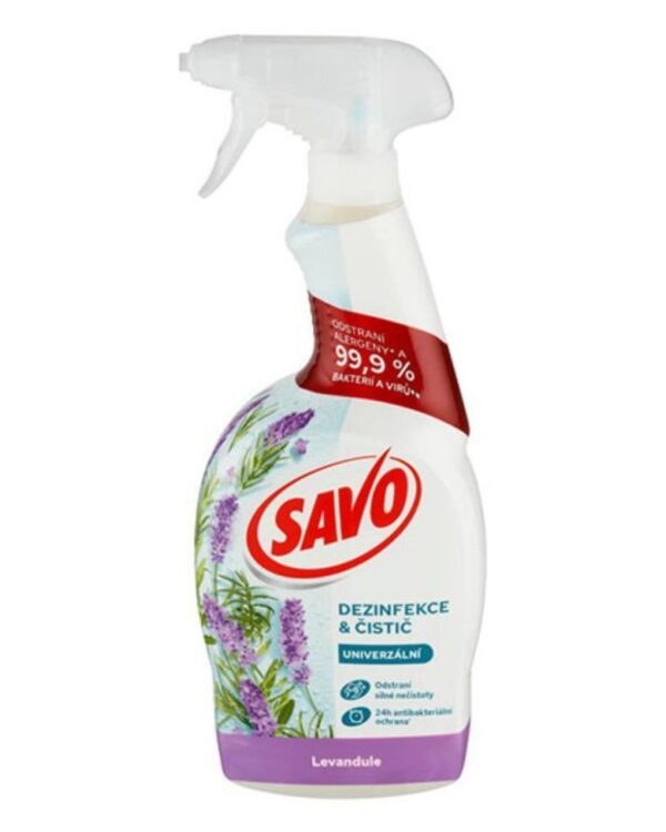 Savo dezinfekce bez chloru antibakteriální s rozprašovačem 700ml Savo Antibakteriální sprej je ideální pro každodenní dezinfekci a tím pomáhá chránit Váš domov a rodinu před bakteriemi a alergeny. Složení bez chloru nejen účinně likviduje bakterie