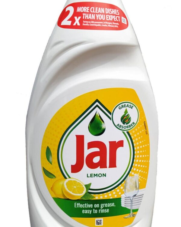 JAR na nádobí 900ml Citron Jar na nádobí Citron díky svému účinnému složení umyje hodně mastného nádobí. Jar je koncentrovaný