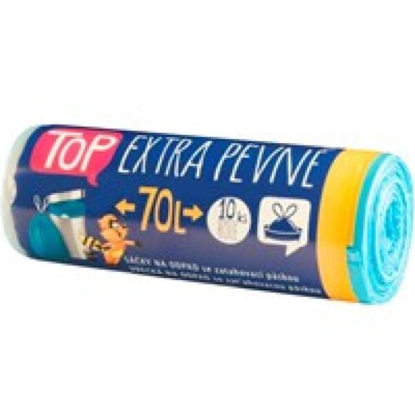 Sáček do koše 70l/10ks HDPE silné zatahovací modré Sáček do koše 
