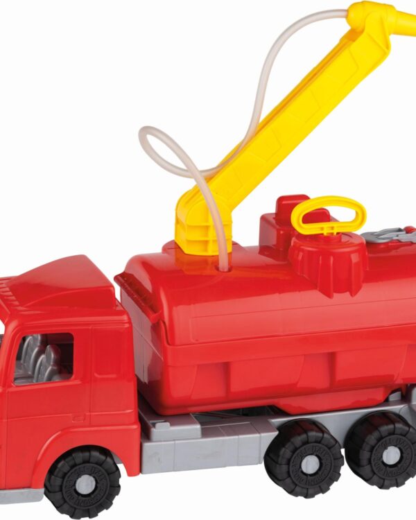 Plastový hasičský vůz se stříkačkou Androni - 51cm Velké plastové hasičské auto s ruční pumpou a funkční stříkačkou z řady Millennium v hnědé ekologické krabici. Vyrobené z kvalitních plastů v Itálii. 