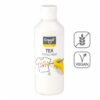 Barvy na textil CREALL 250ml bílá Textilní barvy na bázi akrylu nabízí dokonalé krytí a snadné nanášení. Pomocí štětce a barev vykreslete obrázek přímo na textil. Nechte zaschnout 2 hodiny. Zafixujte pomocí žehličky ze zadní lícové strany. Díky fixaci zůstanou vaše výtvory odolné a stálobarevné. Lze prát na 30 °C