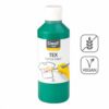 Barvy na textil CREALL 250ml zelená Textilní barvy na bázi akrylu nabízí dokonalé krytí a snadné nanášení. Pomocí štětce a barev vykreslete obrázek přímo na textil. Nechte zaschnout 2 hodiny. Zafixujte pomocí žehličky ze zadní lícové strany. Díky fixaci zůstanou vaše výtvory odolné a stálobarevné. Lze prát na 30 °C