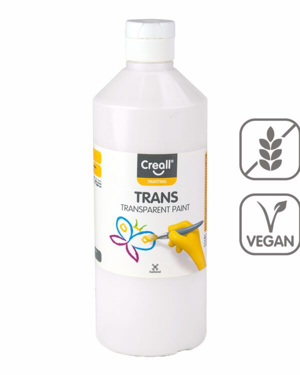 Barvy efektní transparent CREALL 500ml bílá Transparentní barva s hedvábným efektem. Po aplikaci nestéká