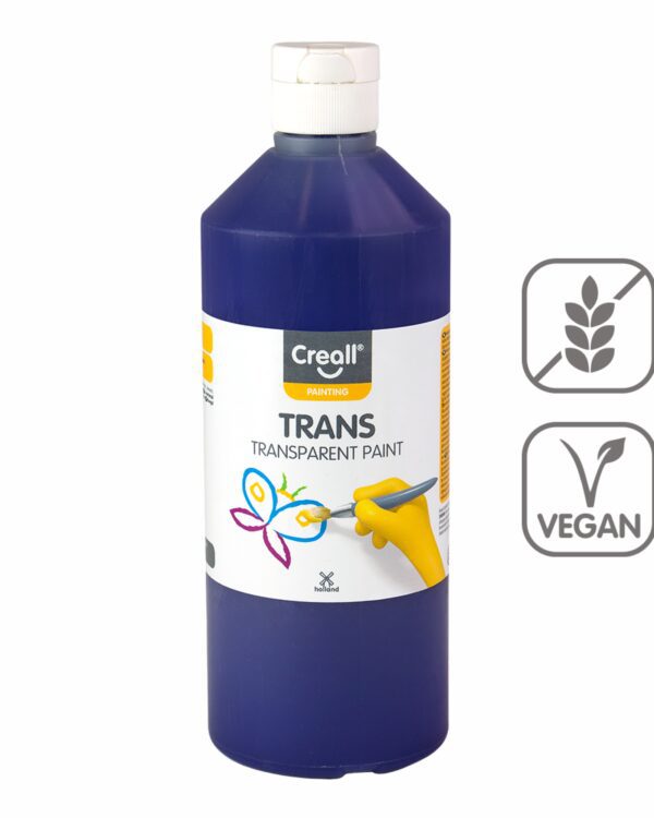 Barvy efektní transparent CREALL 500ml fialová Transparentní barva s hedvábným efektem. Po aplikaci nestéká