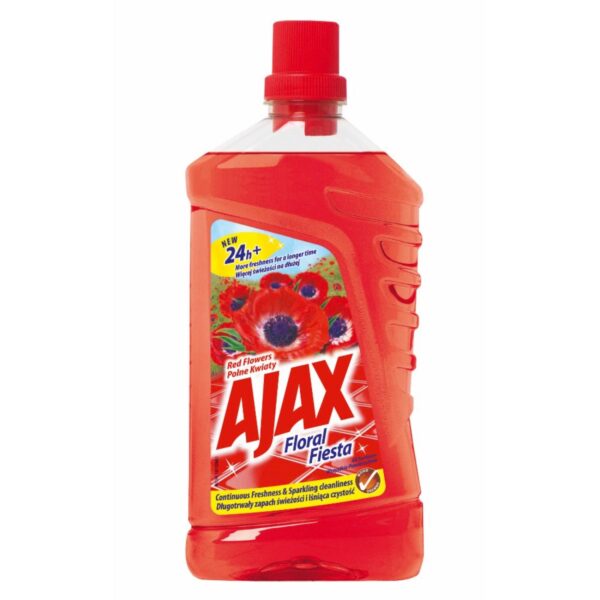 AJAX UNI na podlahy Vlčí mák červený 1000ml Ajax Floral Fiesta s vůní máku je čistič na více povrchů se speciálním složením kombinující tradiční přísady