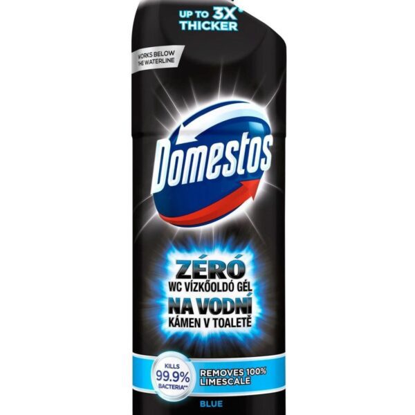 Domestos WC Zero černý Oceán750ml Domestos Zero Ocean dokonale vyčistí vaši toaletu a spolehlivě ji zbaví vodního kamene. Zabíjí 99