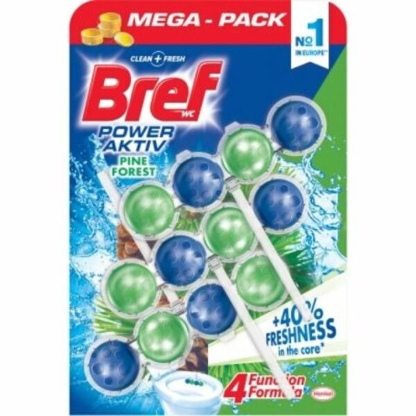 WC závěs BREF power aktiv kuličky 3ks/bal borovice Závěs na WC BREF Color Aktiv Borovice 3 x 50 g kuličky