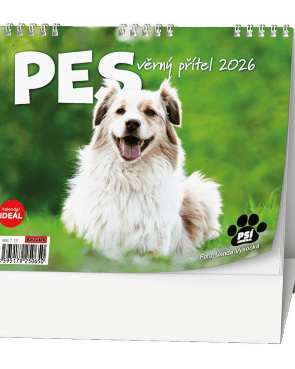 Kalendář stolní Ideál týdenní Pes věrný přítel BSL7 České týdenní jmenné kalendárium