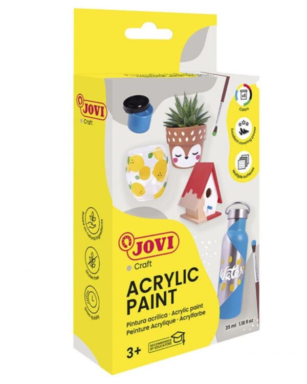 Barvy akrylové JOVI 6x55ml + štětec - 670 Akrylová barva JOVI DECOR AKRYL na vodní bázi