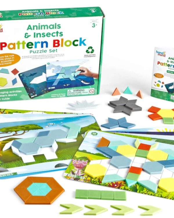 Geometrické tvary pro sestavení obrázků zvířat a hmyzu Od majestátních savců po mocné opylovače - tato sada pomáhá dětem naučit se