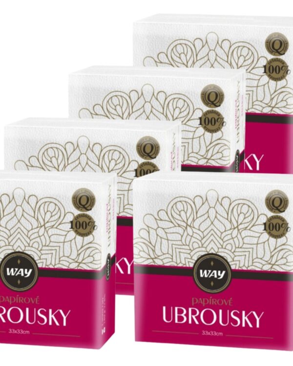 Ubrousky papírové 33x33 bílé 140g Jemné jednovrstvé papírové ubrousky vyrobené ze 100% celulózy. Vhodné do domácností i restaurací. Dobře sají a jsou velmi příjemné na dotek. Praktické balení po 100 kusech zajišťuje dostatečnou zásobu pro každodenní použití.