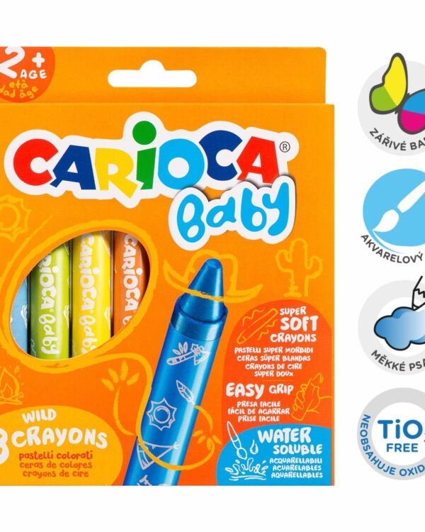 Pastelky voskové JUMBO Carioca BABY 8ks Rozvíjejte kreativitu