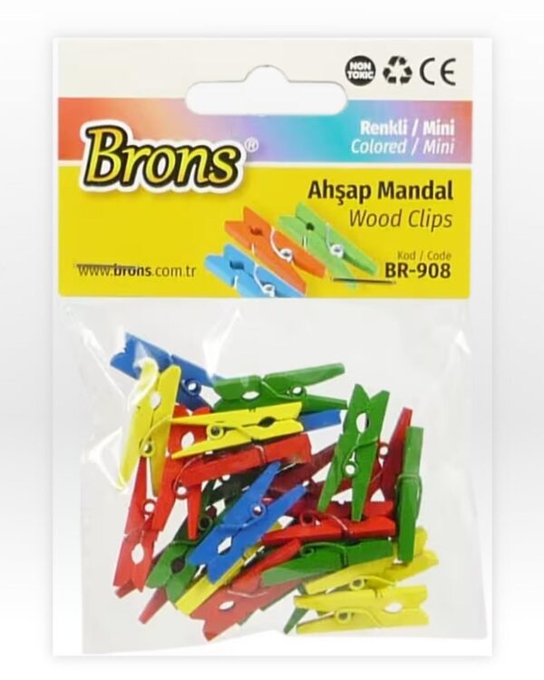 Kolíčky dřevěné barevné 2