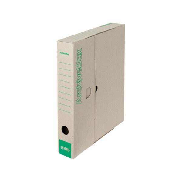 Box archivní plný 33x26x5 EMBA přírodní Box archivní plný 33x26x5 EMBA přírodní Box vyroben z osvědčené kvalitní hladké lepenky. Ekologicky šetrný výrobek s kvalitním potiskem sítotiskem v zelené barvě. Dodáván v rozloženém stavu pro úsporu místa při skladování a přepravě. Použití silnějšího a pevnějšího materiálu je zárukou mimořádné stability a dlouhé životnosti. Praktické řešení pro archivaci a organizaci většího množství dokumentů formátu A4.