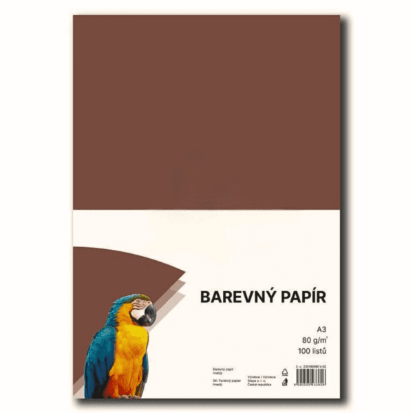 Papír barevný Color A3/80 hnědý 100ks Papír barevný Color A3/80 hnědý 100ks Hnědý barevný papír A3 s gramáží 80g/m2 pro ekologické projekty