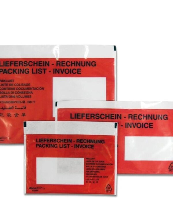 Obálka expediční samolep. DL červená/100ks Expediční samolepicí obálky vhodné na balíky a ostatní zásilky pro přiložení průvodních dokumentů