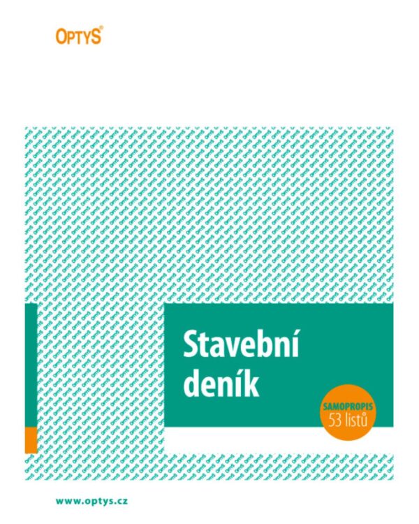 Stavební deník OPT A4 1268 NCR - propisující Stavební deník Optys slouží k dennímu vedení záznamů o všech důležitých skutečnostech od odevzdání staveniště