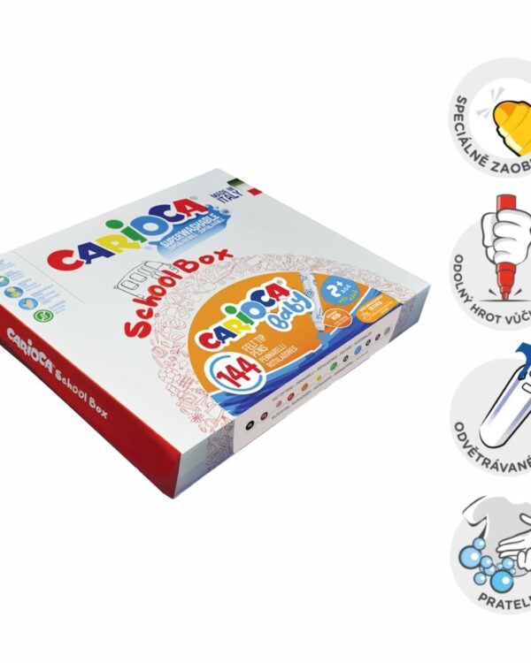 Fixy dětské Carioca BABY kulatý hrot – box 144ks Perfektní společník pro děti od 24 měsíců