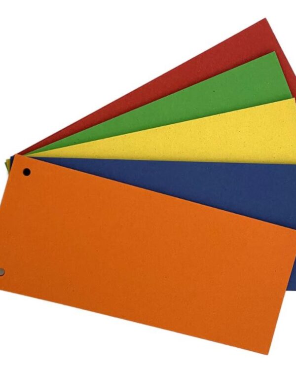 Rozdružovač 24x11 mix barev/100ks Rozdružovače v jasných barevných provedeních. Slouží pro lepší organizaci dokumentů uvnitř pořadačů. 