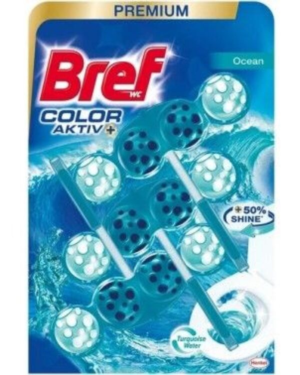 WC závěs BREF barvící vodu aktiv kuličky 3ks/bal oceán Závěs na WC BREF Color Aktiv Ocean 3 x 50 g kuličky