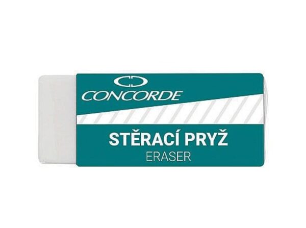 Pryž bílá Concorde Pryž bílá Concorde Bílá pryž Concorde pro čisté a snadné mazání grafitových tužek. Šetrná k papíru