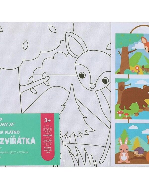Malování na plátno - lesní zvířátka Kreativní sada malování na plátno Concorde s motivem lesních zvířátek. Obrázky lze vymalovat podle předlohy nebo popustit uzdu své fantazii a vytvořit vlastní originální díla. Tvoření přináší radost